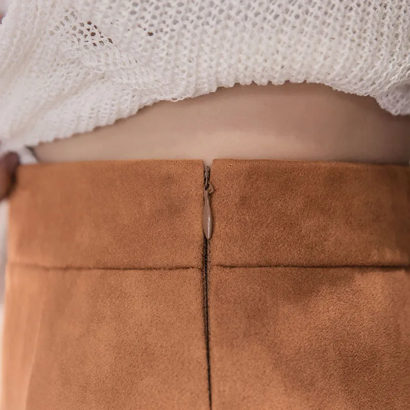 Женская винтажная облегающая мини-юбка из искусственной замши с кисточками