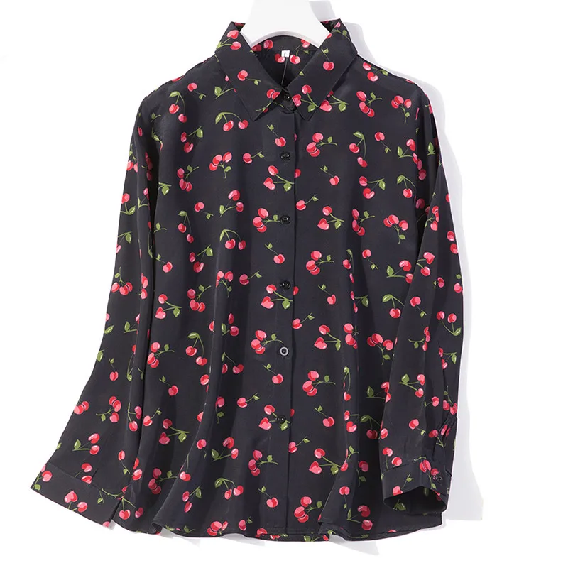 Женская летняя шелковая блузка с длинным рукавом офисная одежда повседневные