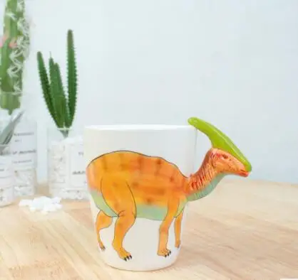 CFen A's керамическая кружка для кофе, молока, чая, кружка 3D в форме животного, ручная роспись, животные, кружка, подарки на день рождения - Цвет: Vice dragon