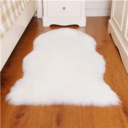 ivory white Мягкий Пушистый Ковер из искусственного овчины мех 3d гостиная стул с ковриком покрытие ковер диван пол для чистки ковров, для дома роскошный прикроватный коврик для спальни - Цвет: ivory white