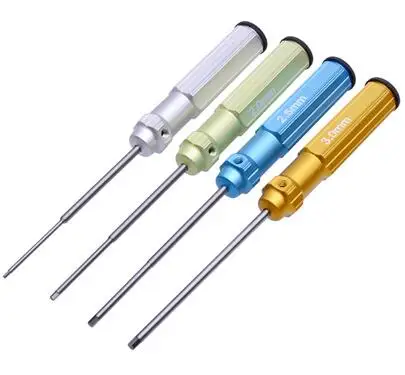 JJ63019 RC инструменты 4 шт. Набор отверток с шестигранной головкой, титановое покрытие, закаленная 1,5 2,0 2,5 3,0 мм отвертка для вертолетных игрушек - Цвет: JJ63019