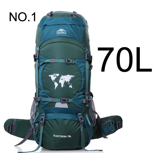 NO 1 70L Топ 80L 70L 60L походный рюкзак для кемпинга, походов, альпинизма, спорта на открытом воздухе, путешествий, рюкзак, водонепроницаемый дождевик - Цвет: NO 1 70L