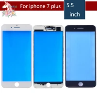 10pcslot for iphone 7 plus touch screen digitizer lens front glass lcd panel with frame bezel for iphone7p lcd external glass
