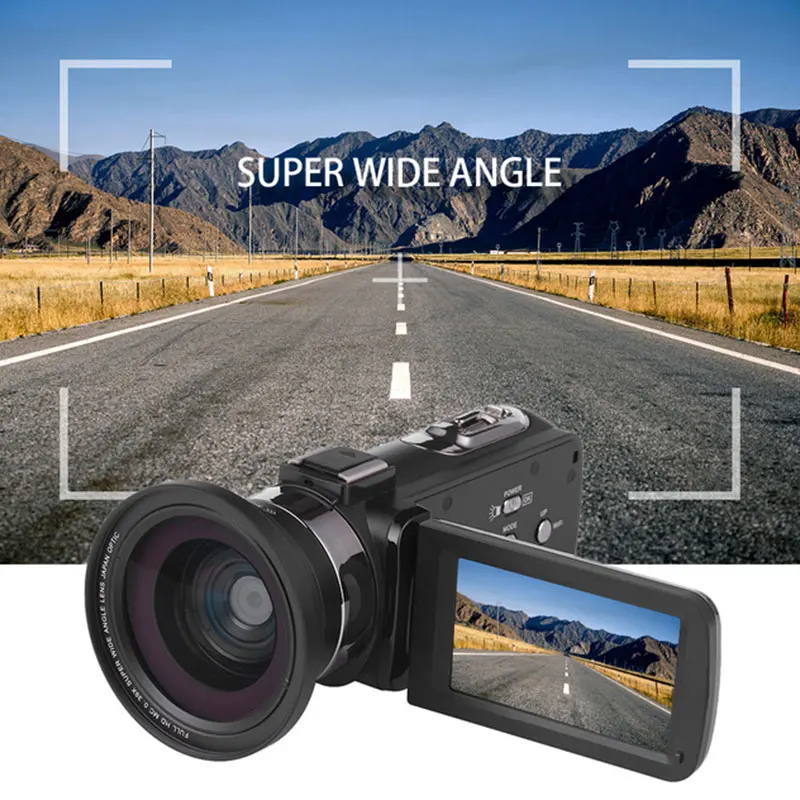 Новая Ultra HD 4K WiFi цифровая видеокамера 3,0 дюймов ips сенсорный экран 30MP 16X зум+ внешний микрофон+ широкоугольный объектив