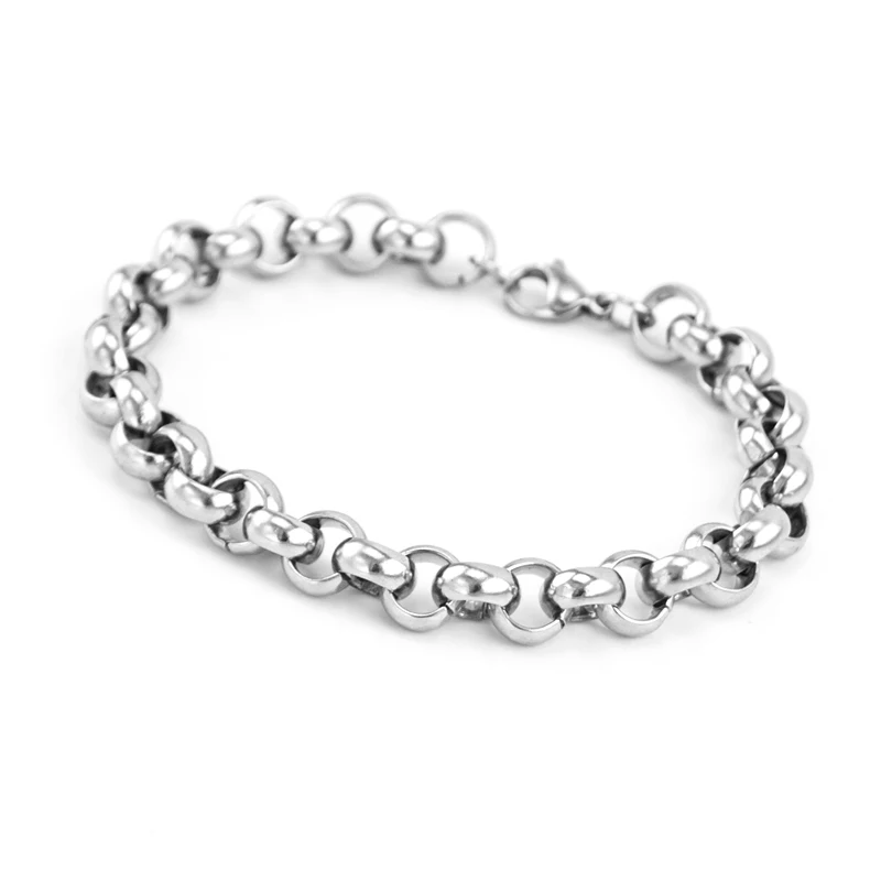 Simsimi распродажа хип-хоп круглая цепочка Роло 10 мм браслеты &quotRolo&quot мужской