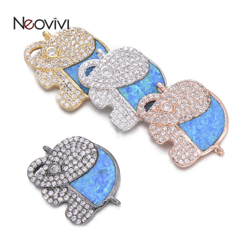 Neovivi большой синий опал очаровательные милые животные Слон Подвески для