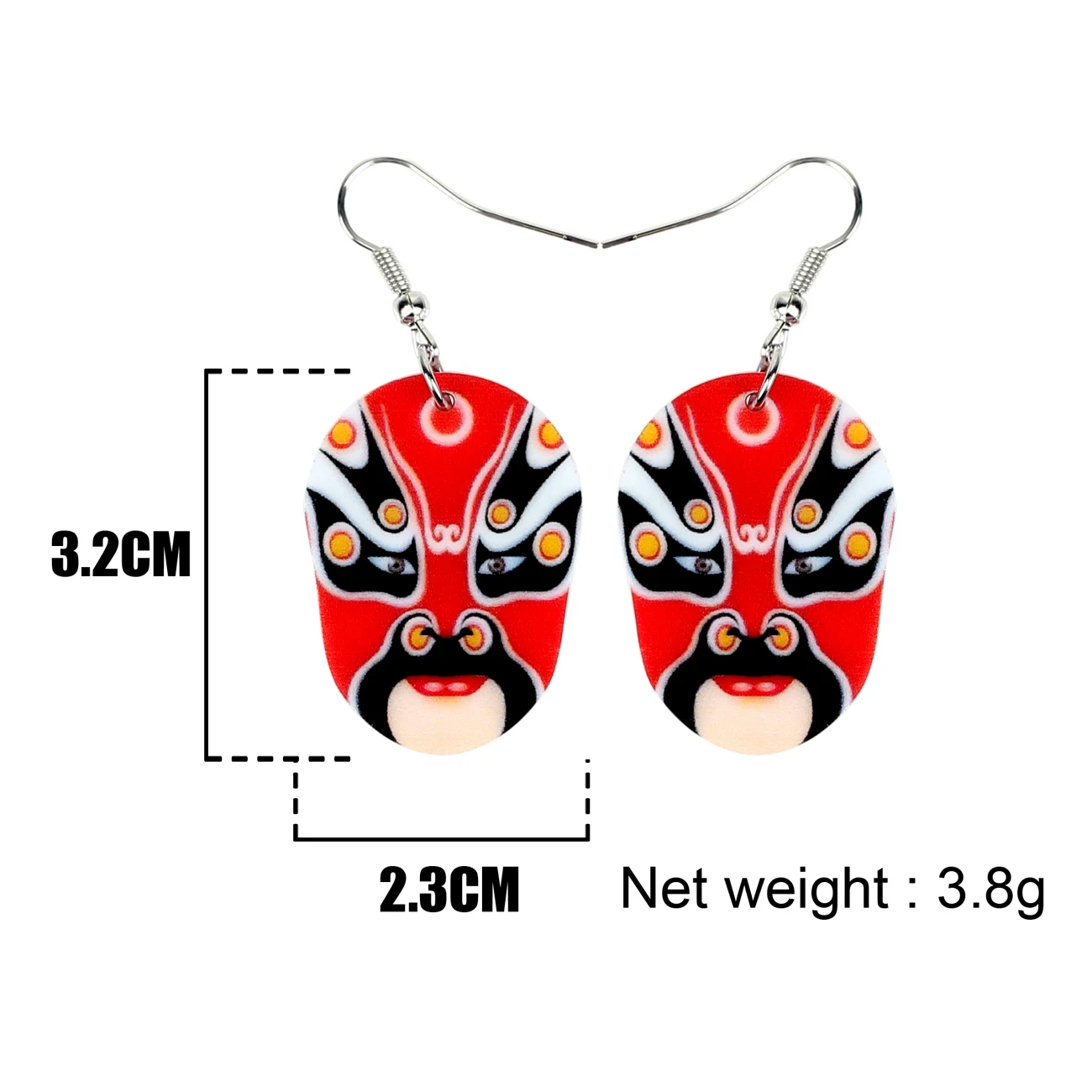 WEVENI акриловые китайские Пекинские оперы маска для лица серьги-подвески в форме