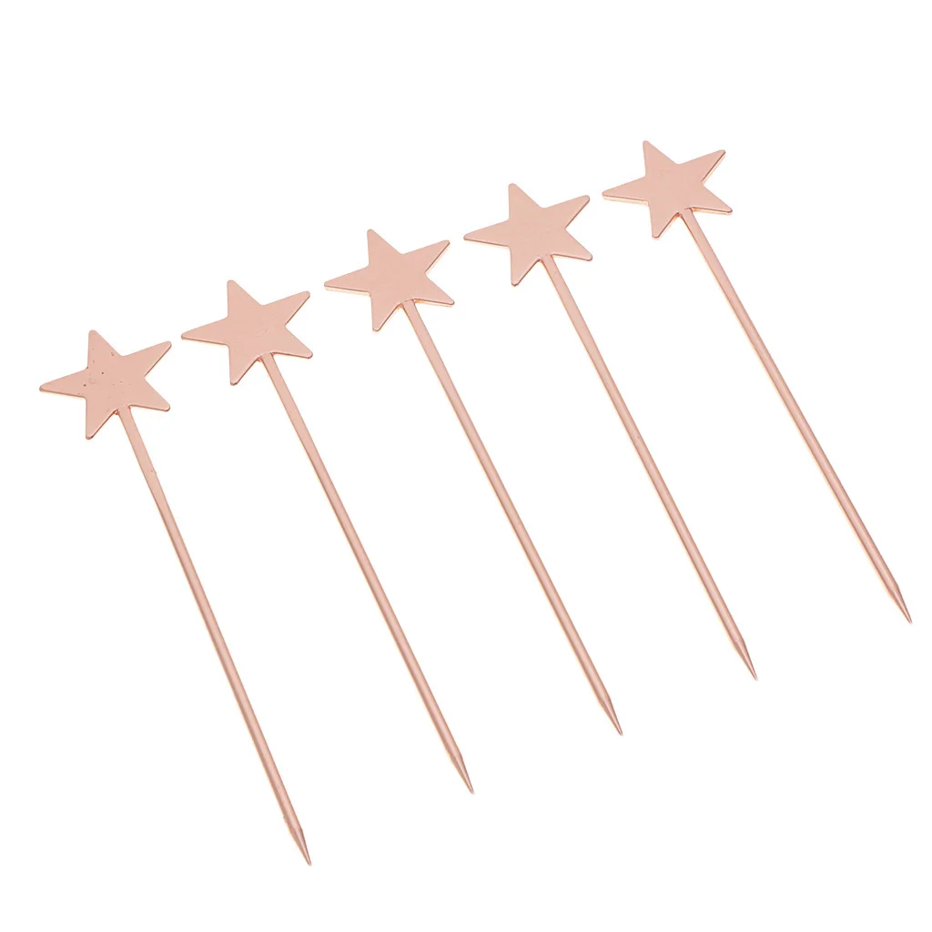 5PCS Steel Fruit Drink Sticks Cocktail Picks for Bar Tools | Дом и сад