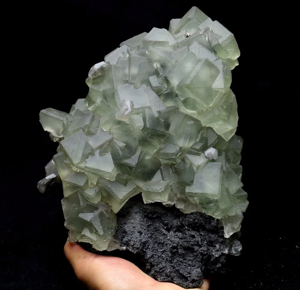 5942 г Природный редкий зеленого флюорита кристаллы минеральные образца #0003|specimen| |