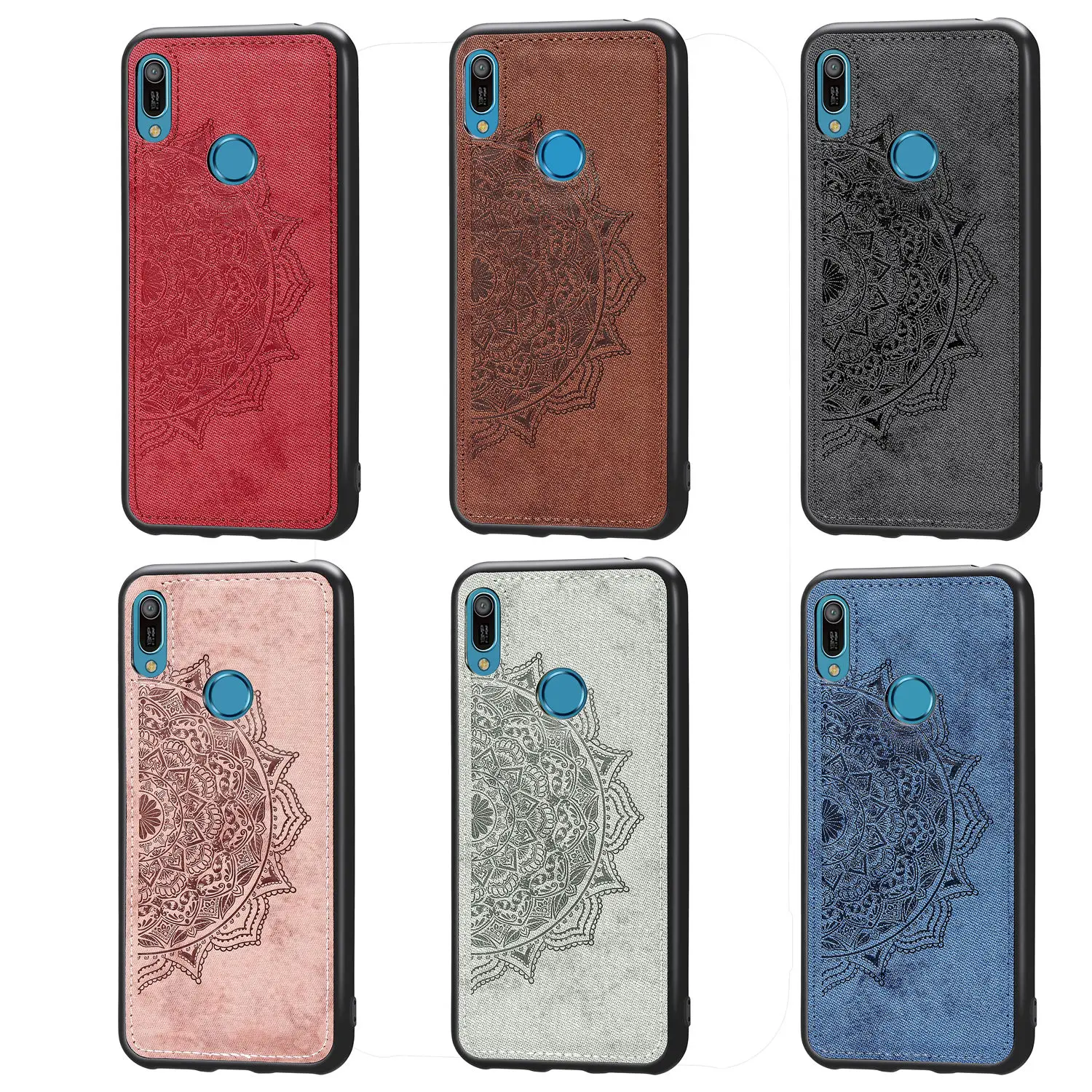 MUCHI Cover For Huawei Y6 2019 Case Fabric Cloth Soft Silicone Back Phone Cases on Pro Prime |