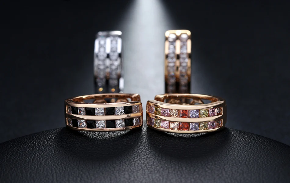 ORSA JEWELS роскошные серьги с кубическим цирконом, серьги небольшие круглые, 18 блестящих камней AAA австрийский CZ для женщин, модный подарок OME21