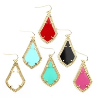 2019 fashion brand ks inspired design chandelier earrings gold frame teardrop drop earrings for women statement earrings