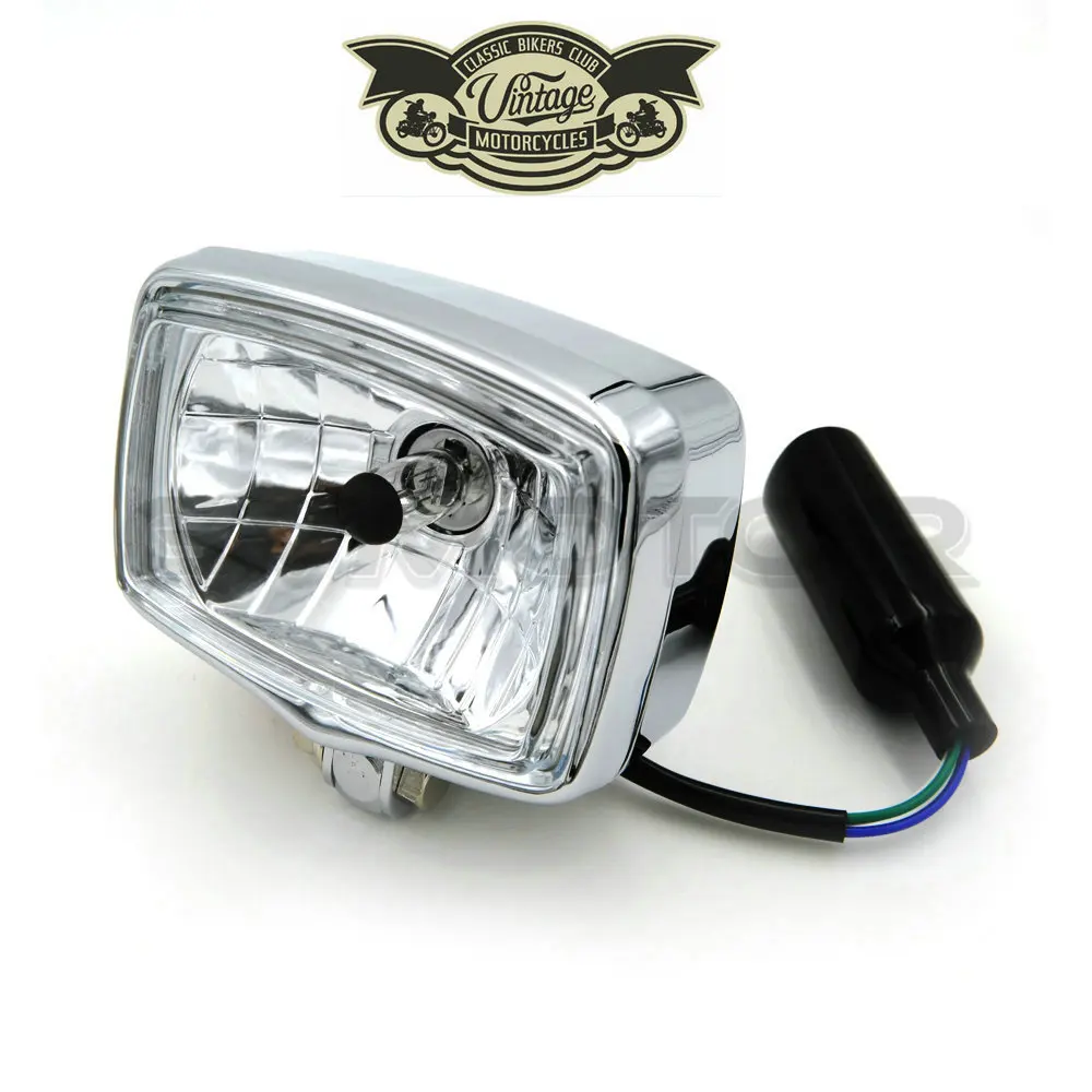 Chorme H4 DEUS Кафе Racer винтажный мотоциклетный светильник с квадратной головкой