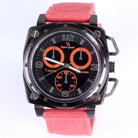 Square fabric men watch sport brand noctilucent designer Japan movement quartz factory price free shipping wholesale | Наручные часы