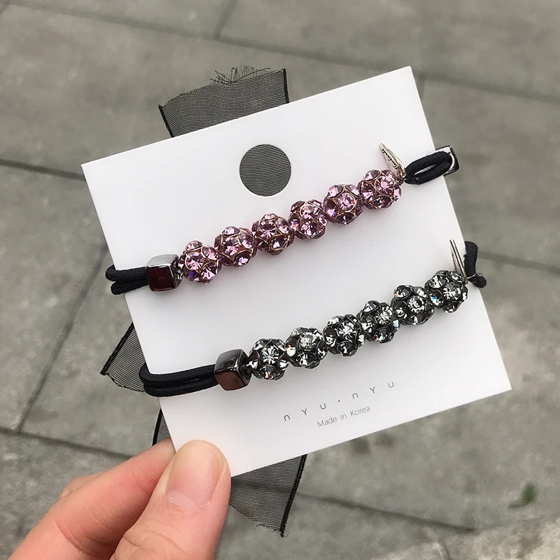 KCALOE женский корейский эластичный ободок резинка Кристальный бант волосы на