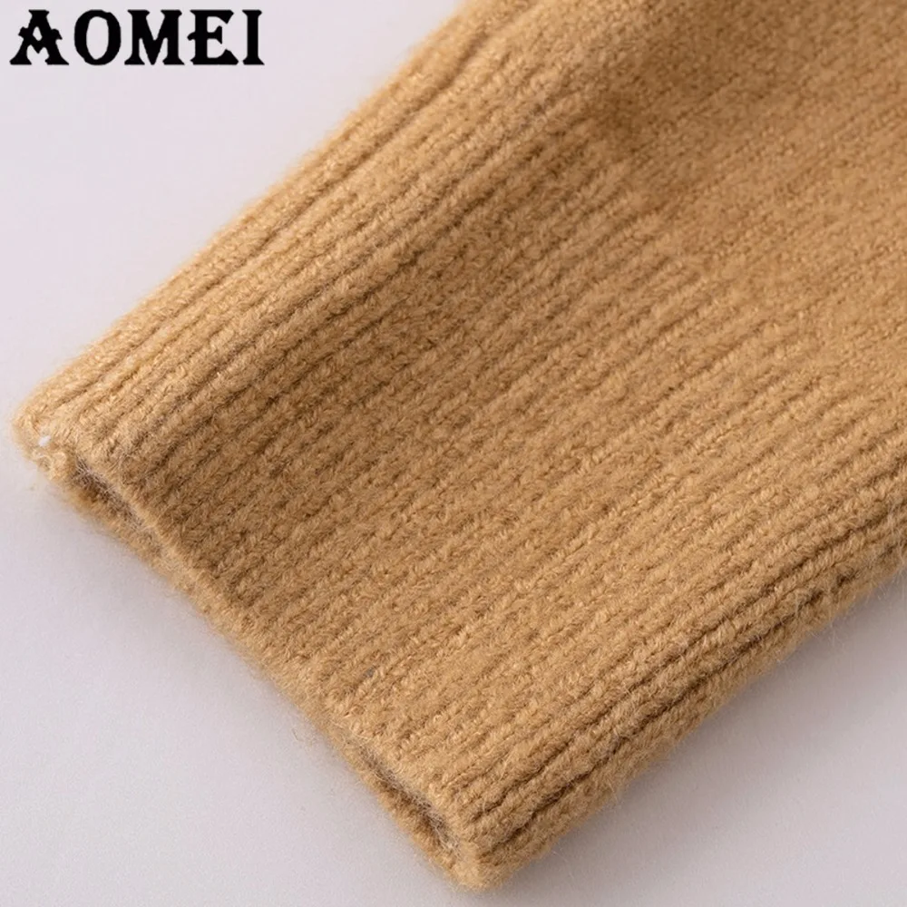 2019 Winter Knitted Sweater Women V Neck Pullover Girls Oversize Loose Style Casual Fashion Clothes Fall Tops Jumpers Solid Wear | Женская