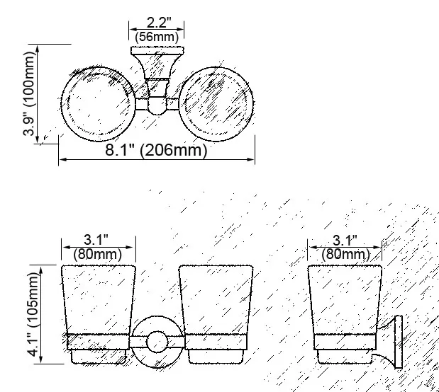 Настенный Черный латунный держатель для зубной щетки с масляной проткой набор