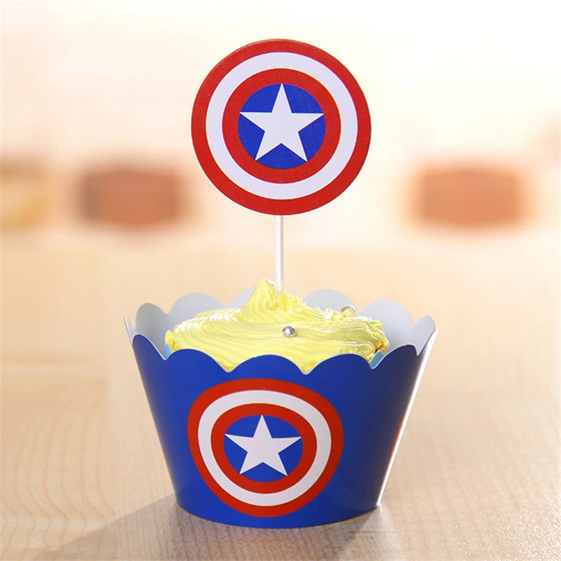 24 шт. Американский captaincupcake обертки топперы палочки для торта День рождения baby shower