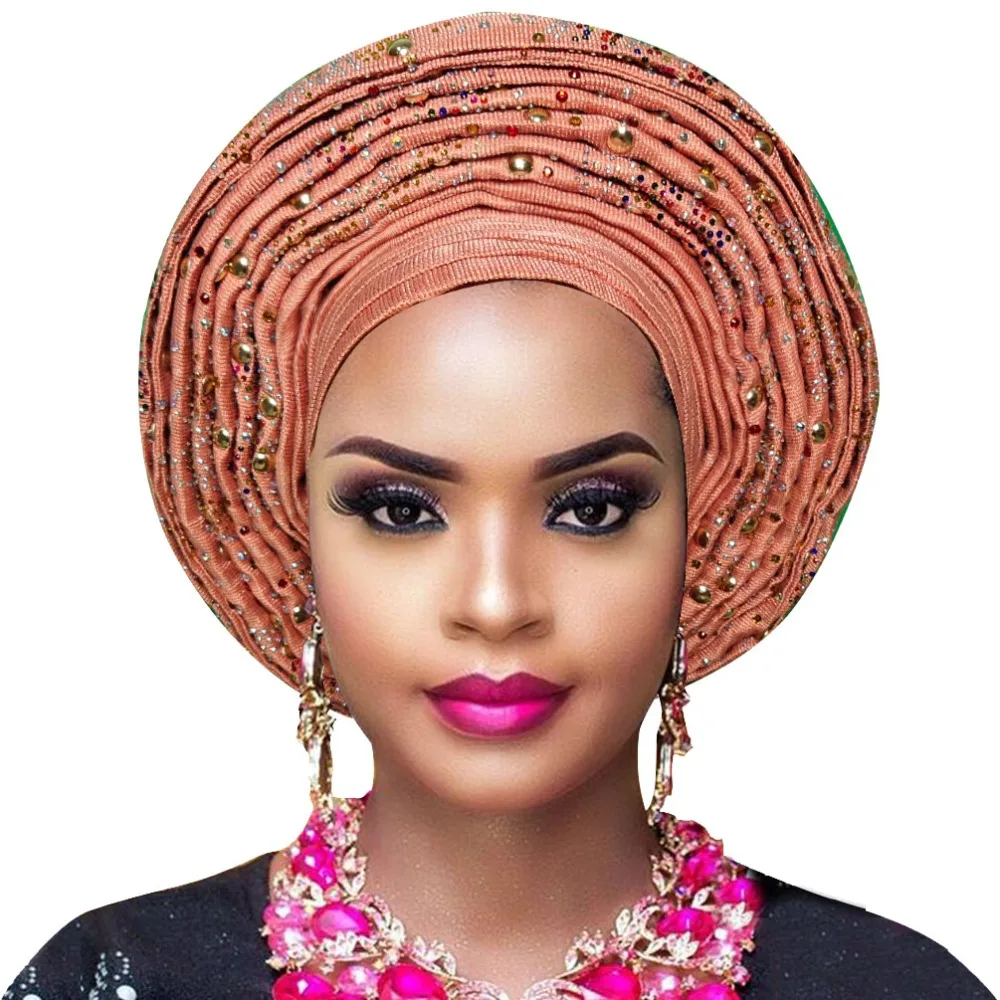 Бесплатная доставка aso oke для ebi Африканский головной убор с бисером|Африканская