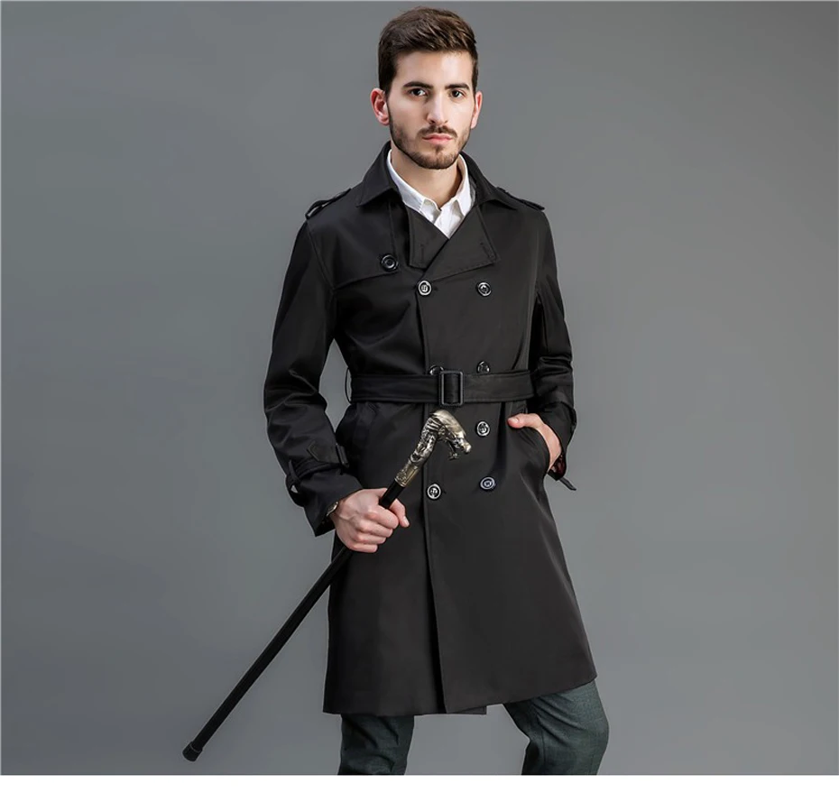 Holyrising Тренч мужское длинное пальто Плюс Размер 7XL 8XL 9XL двубортная куртка manteau homme мужская ветровка 18936-5