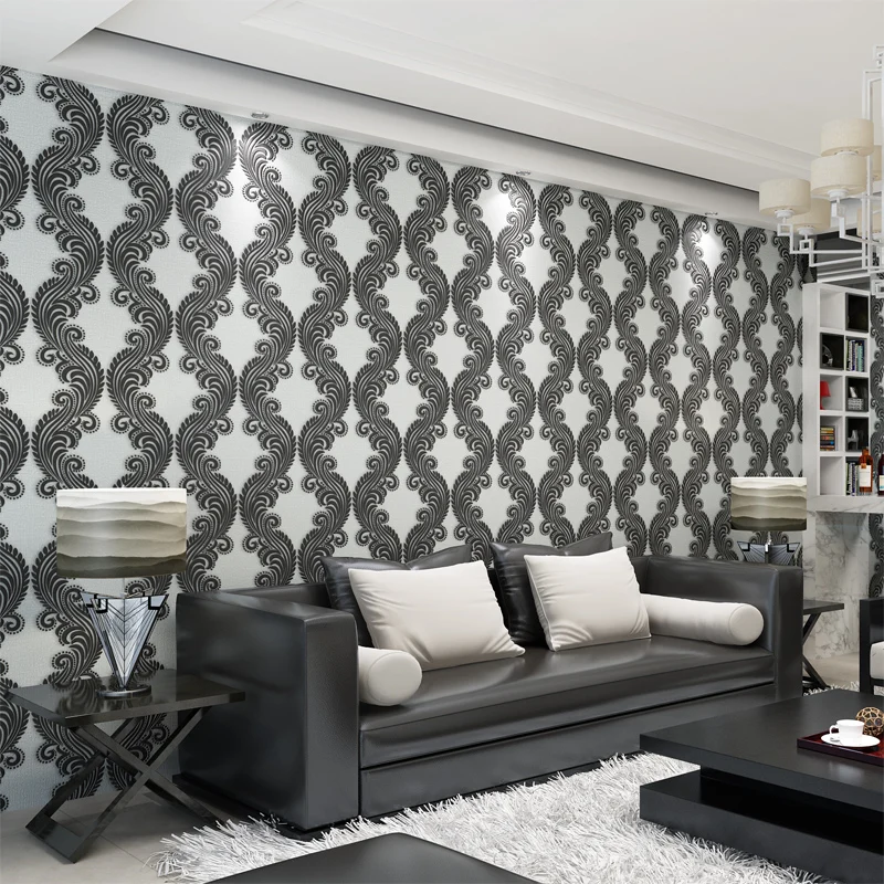 

Modern Chinese Style Black Wallpaper Rolls for Living Room TV background 3d wall wallpaper Home Decor 3d Wall paper for Cafe