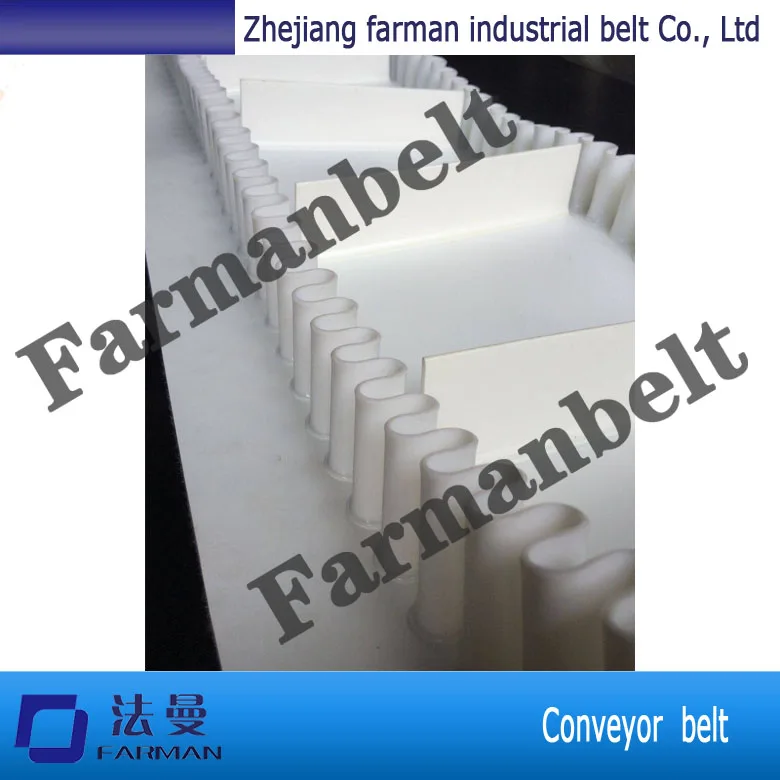 ПУ белая юбка пояс гофрированная боковая промышленная конвейерная лента и
