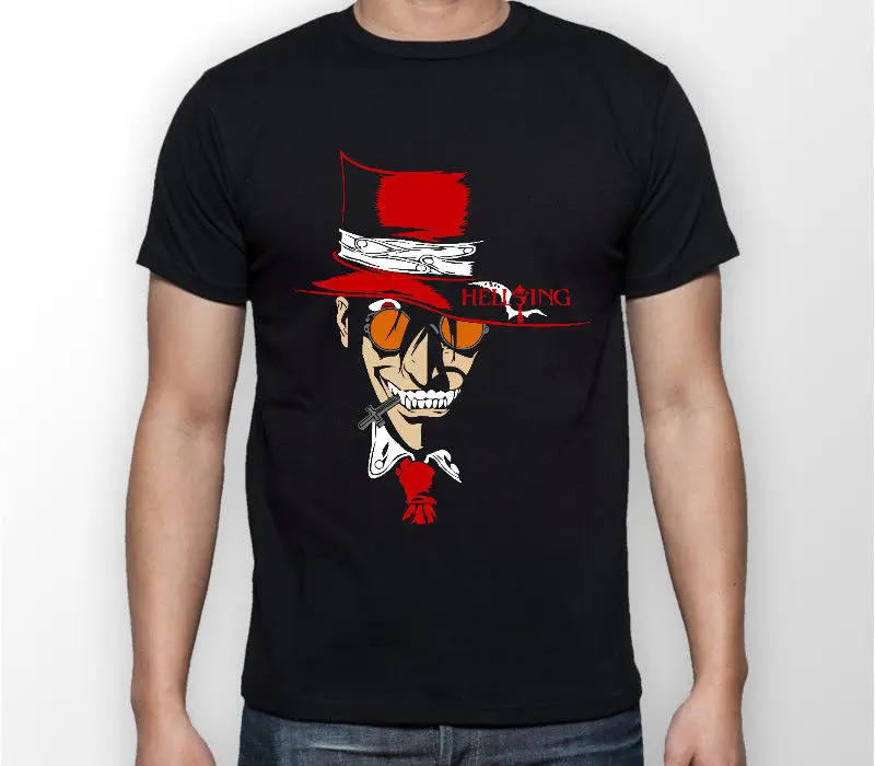 Hellsing Alucard Face Hell Sing аниме унисекс футболка все размеры мультяшная Футболка Мужская