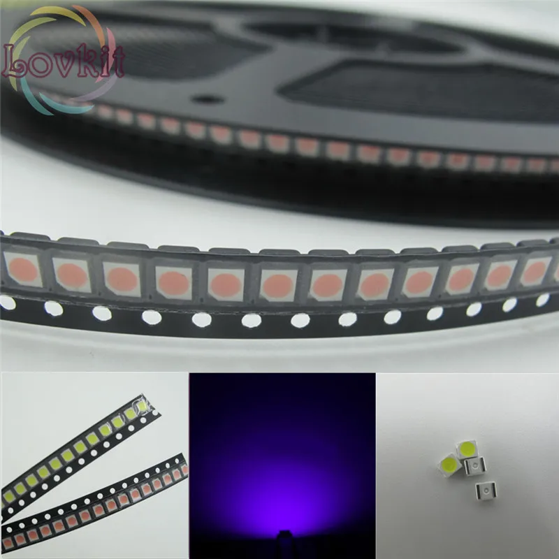 100 шт. 1210 3528 фиолетовый/УФ LED 3 0 2 в SMD выделяет светодиоды 400 410nm SMD/SMT чип лампы|uv led|beads