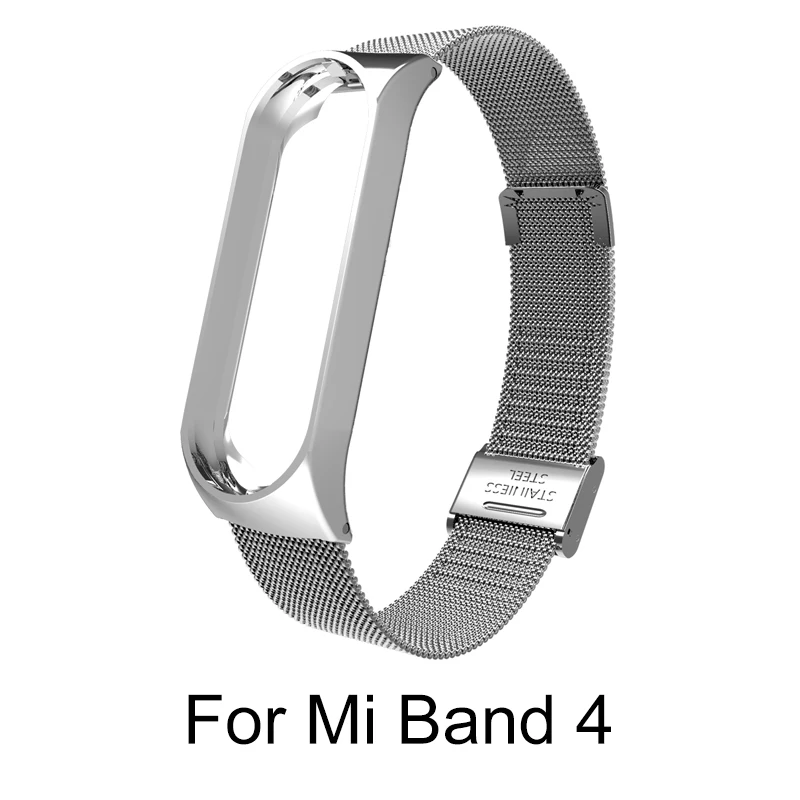 Mi 4 Buckle Silver Для Xiaomi mi band 4 металлический ремешок из нержавеющей стали для mi Band 4 ремешок с пряжкой для Xiaomi mi Band 3 аксессуары браслет - Цвет: Mi 4 Buckle Silver