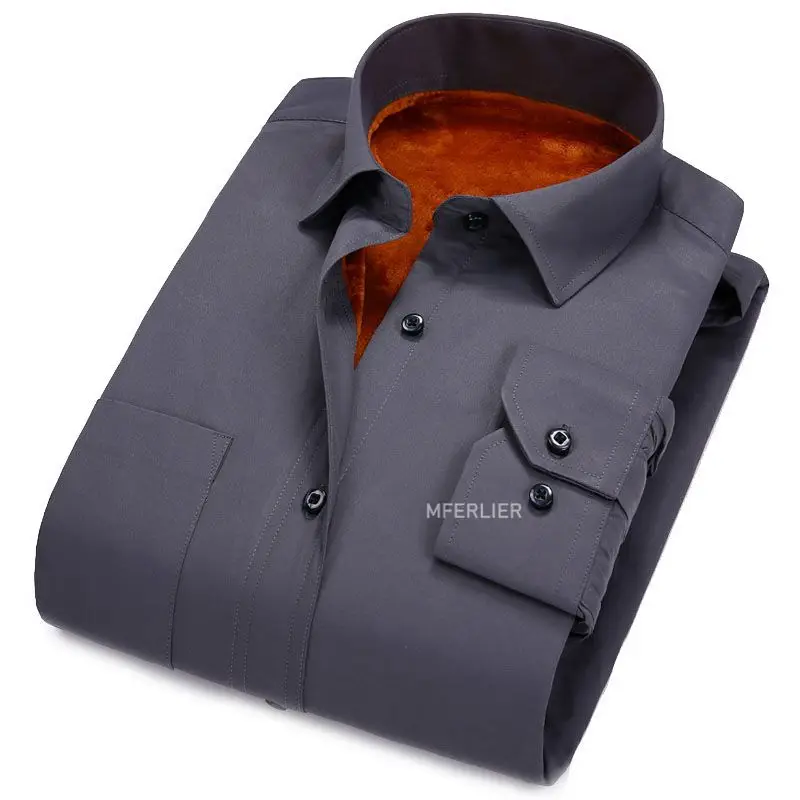 1107 Зима-осень, мужские рубашки с длинным рукавом, 5XL, 6XL, 7XL, 8XL, 9XL, 10XL, большой размер, плотные, свободные, повседневные, теплые, плюс размер, мужские рубашки - Цвет: 1107