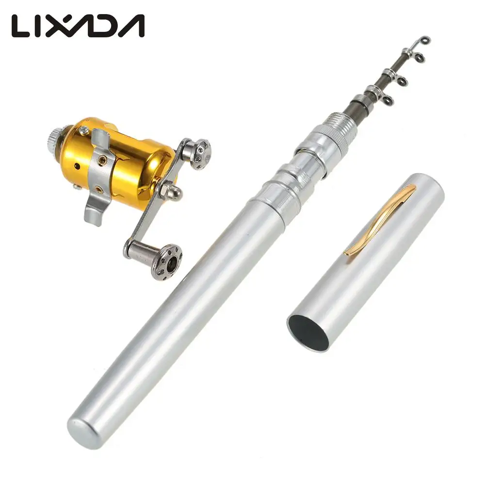 Рыболовная удочка катушка комплект из мини телескопической портативной