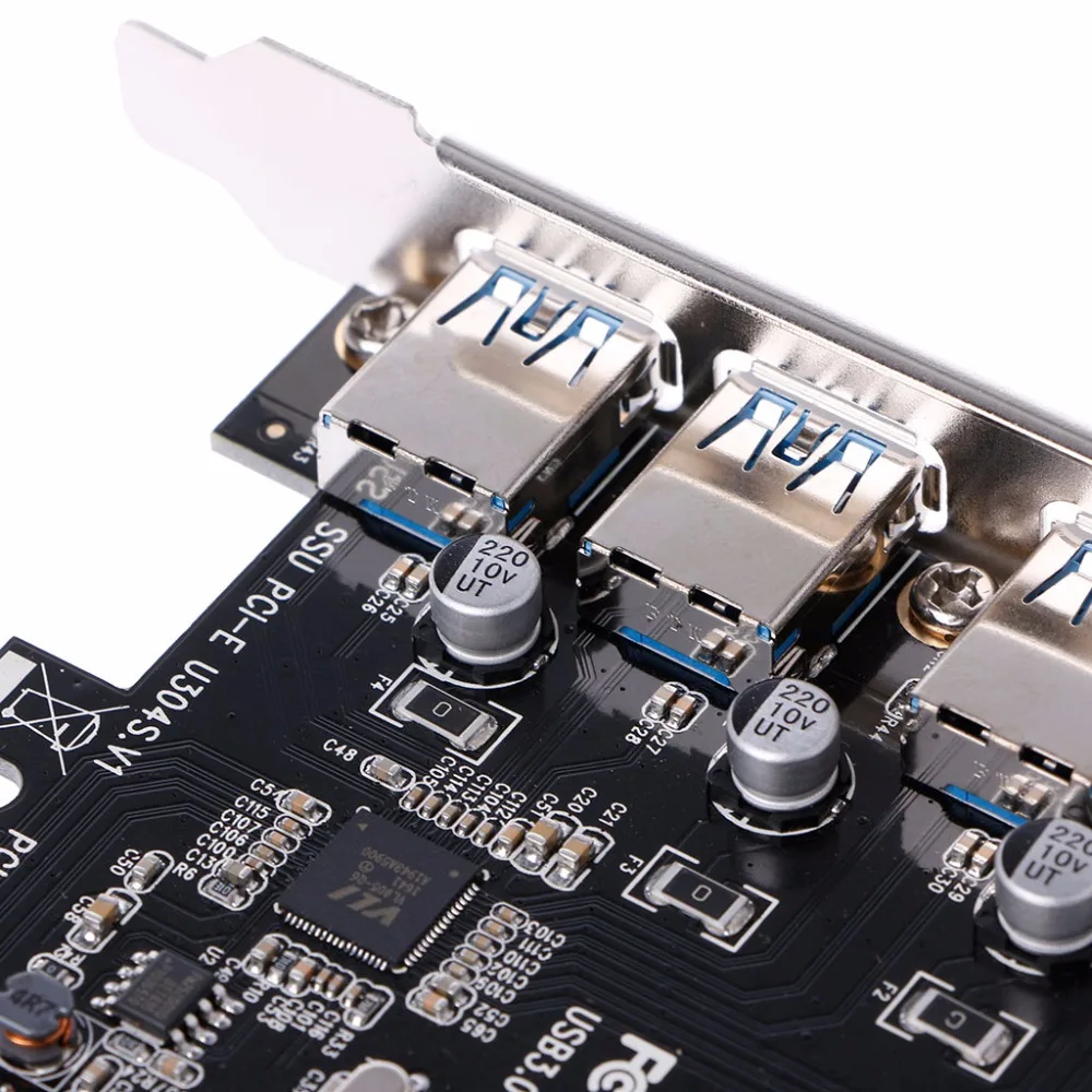 Новое поступление 4 порта Супер скоростной USB 3 0 PCI e E Express адаптер расширения с CD