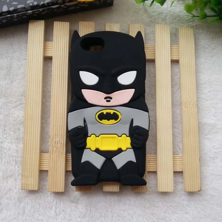 Мягкий силиконовый чехол для телефона iPhone X, 8, 7, 7 Plus, милый 3D мультяшный Бэтмен, резиновый чехол для iPhone 6, 6S Plus, защитный чехол