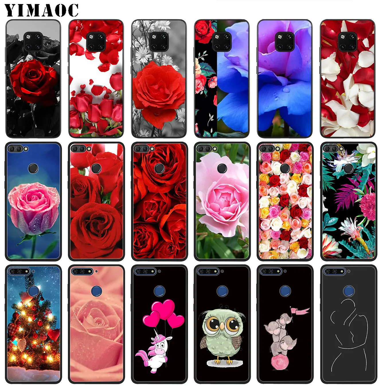 Мягкий силиконовый чехол для телефона YIMAOC на День святого Валентина с розами Huawei