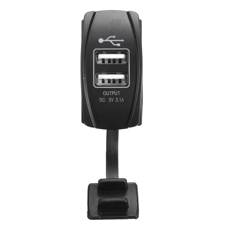 Автомобильное зарядное устройство 12-24 В с двумя usb-портами клавишный