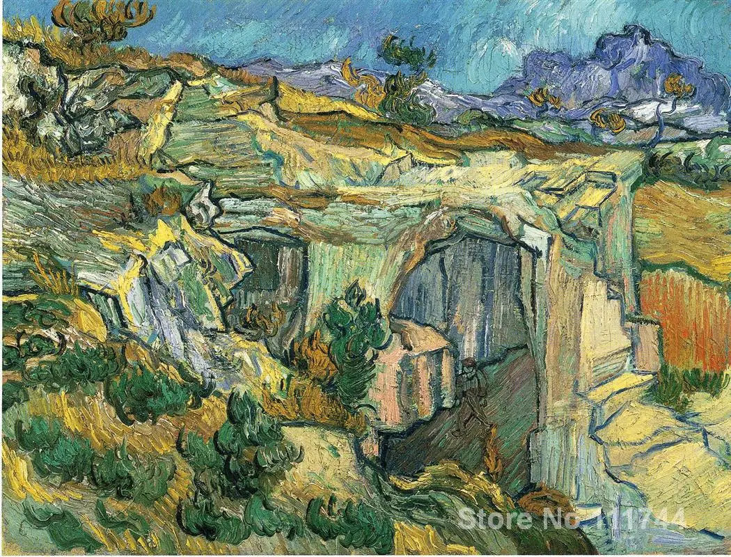 Koop Art Voor Woonkamer Muur Ingang Om Een Steengroeve Buurt Saint Remy Door Vincent Van Gogh Schilderijen Hoge Kwaliteit Hand Geschilderd
