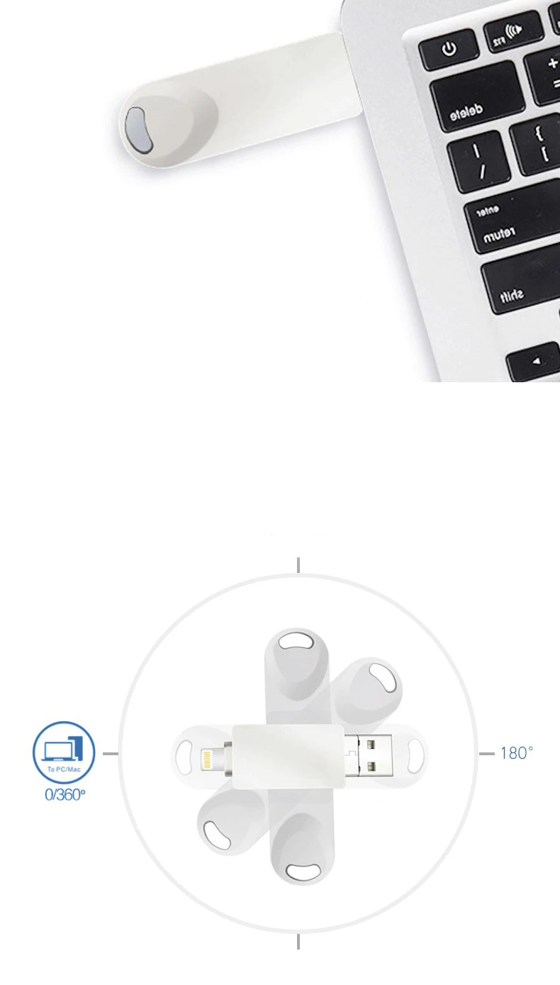 USB флэш-накопитель 64 Гб USB C карта памяти, внешняя карта для хранения фото, флешка 3в1 Для iPhone iPad iOS MacBook Android и ПК