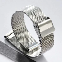 stainless steel watch band milanese strap wrist watchband safety buckle black rose gold silver 14mm 16mm 18mm 20mm 22mm