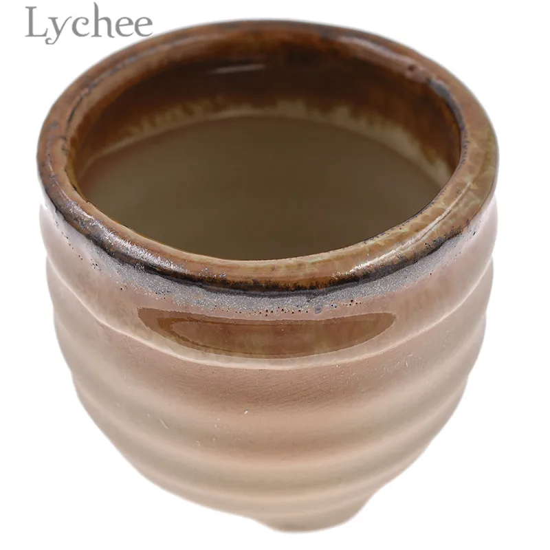 Lychee 6 шт. Глазурованный керамический цветочный горшок наборы зеленое растение
