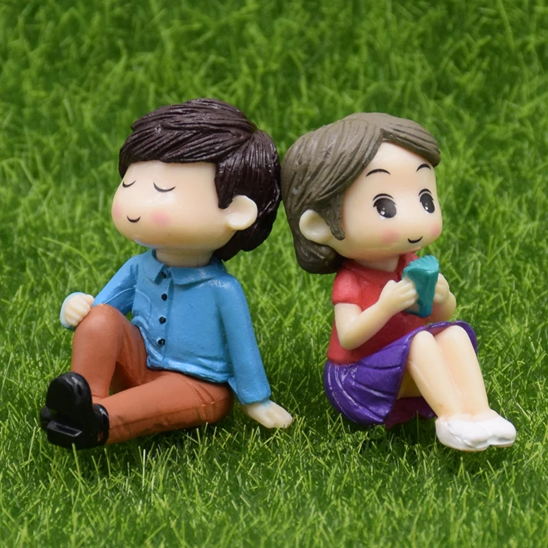 2 шт./компл. миниатюрные садовые Феи микро фигурки влюбленные миниатюрный пейзаж