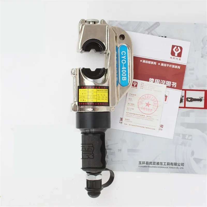 

Hydraulic Crimping Tool CYO-400B Copper Cable Terminal Crimping Tools With 9PCS molds + Solenoid Valve Electric Pump 50-400MM2