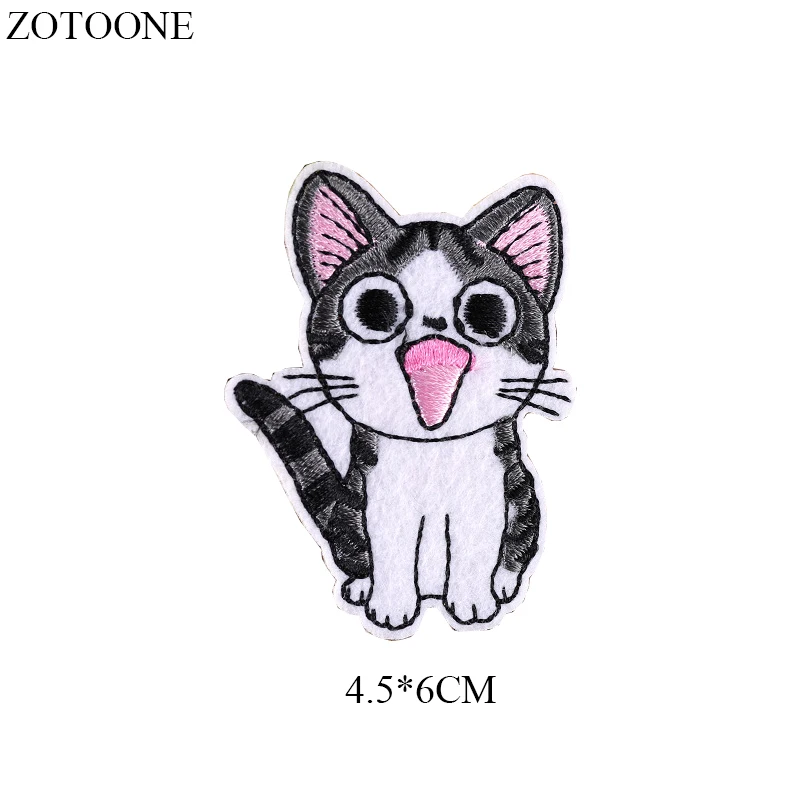 ZOTOONE гладить на Кот патч наклейки джинсы с вышивкой и аппликацией Животных Патчи