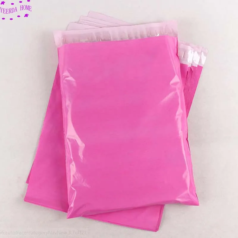 100 шт./лот розовые самоклеящиеся курьерские Сумки пакеты для хранения