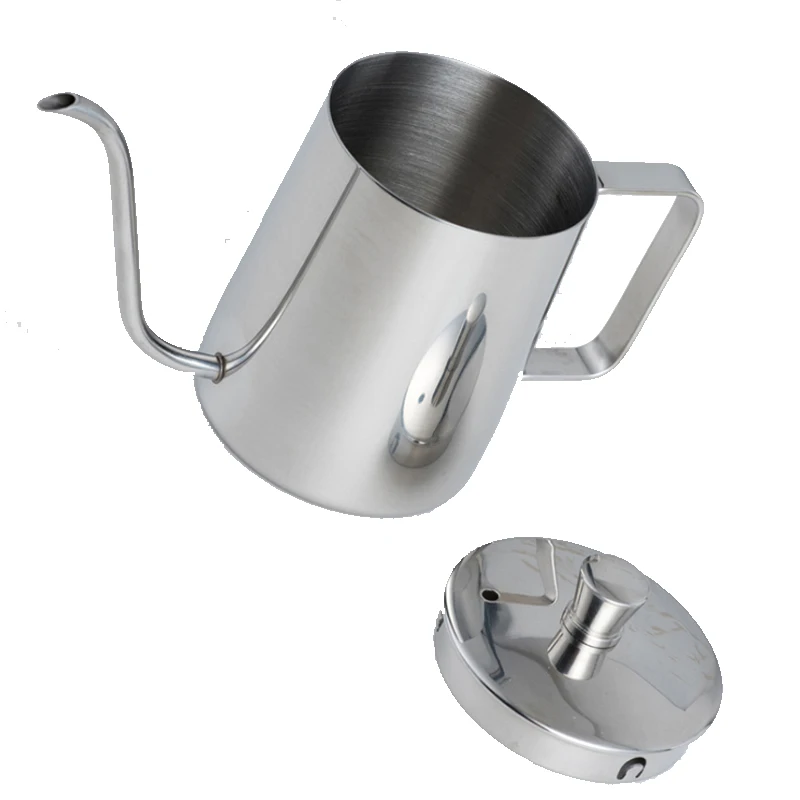 350ml 600ml 304 Stainless Steel Long Narrow Spout Coffee Pot Gooseneck Kettle Hand Drip Kettle Pour Over Coffee With lid