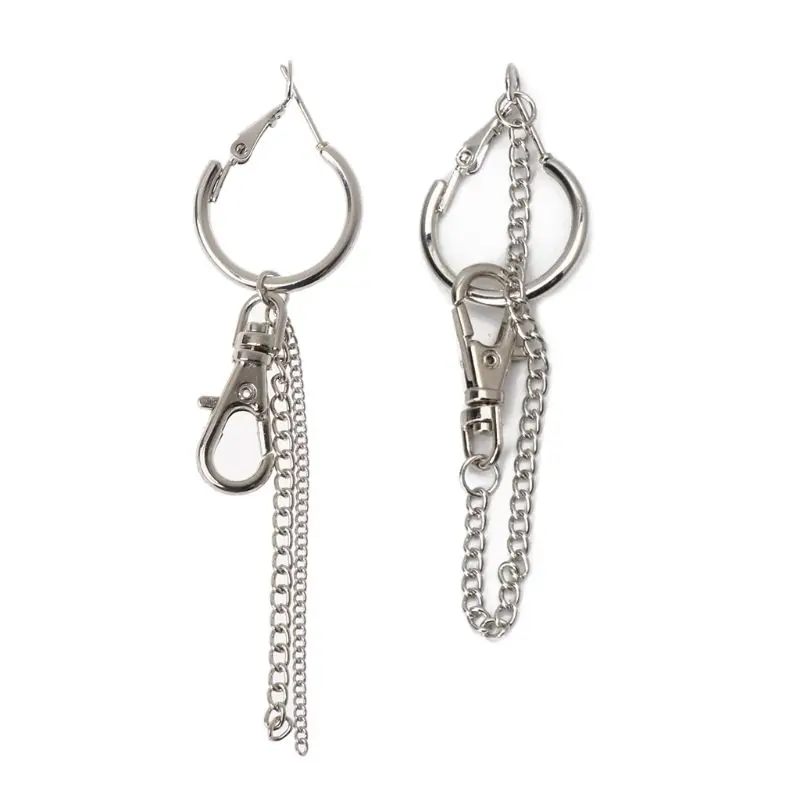 

Asymmetric Earring Lock Tassel Long Chain Earrings Korean Jewelry Unisex