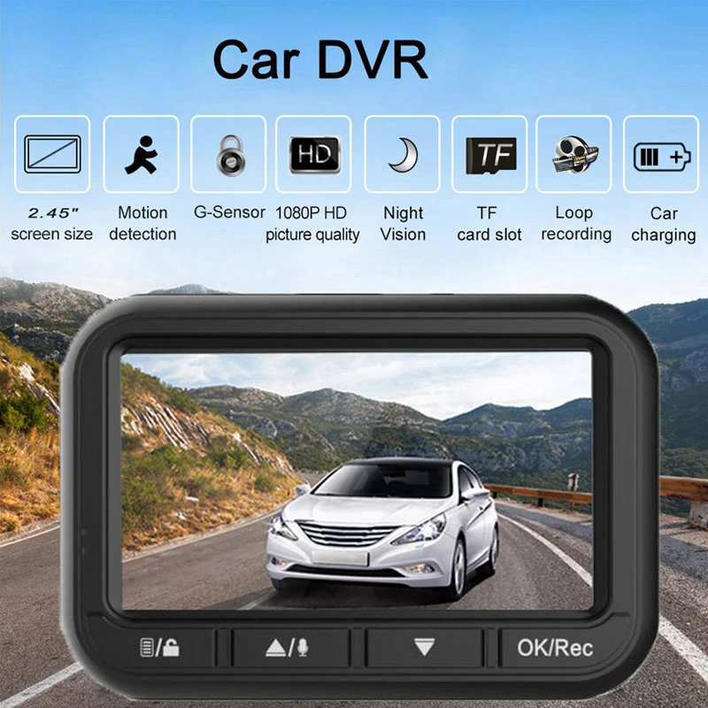 WHEXUNE Новый 2 45 дюймов Full HD 1080 P Видеорегистраторы для автомобилей Новатэк 96658 IMX323