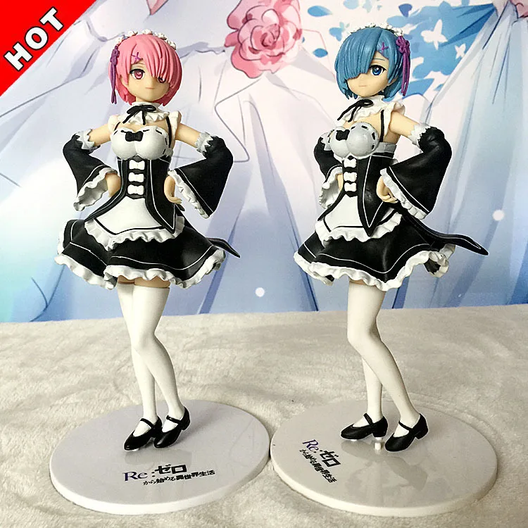 

Anime Re: Life in a different world from zero Kara Hajimeru Isekai Seikatsu Ram / Rem Maid Ver. PVC Figure Collectible Model Toy