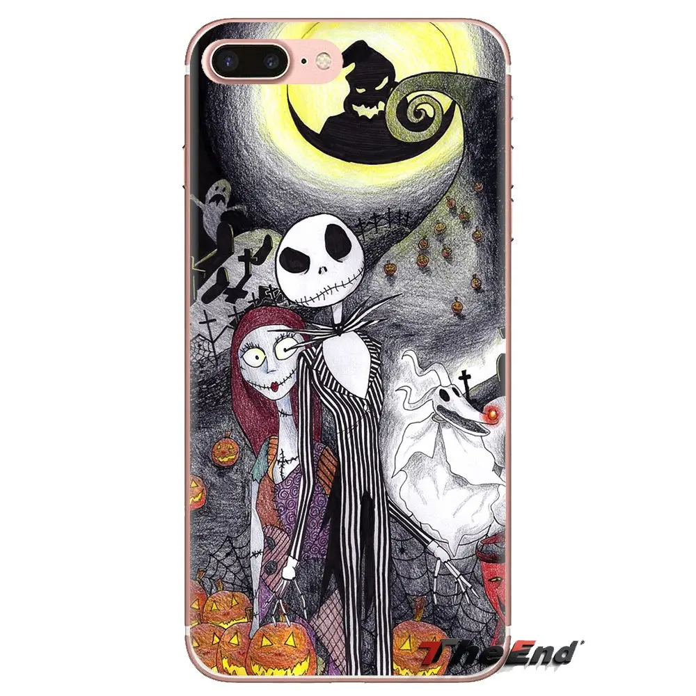 For LG G3 G4 Mini G5 G6 G7 Q6 Q7 Q8 Q9 V10 V20 V30 X Power 2 3 K10 K4 K8 2017 TPU Bag Case Nightmare Before Christmas Jack Sally |