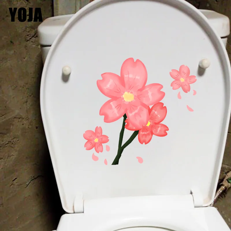 YOJA 22.6*21CM Cartoon Cherry Blossom Bedroom Wall Decor Home WC Toilet Seat Stickers T1-0394 | Дом и сад