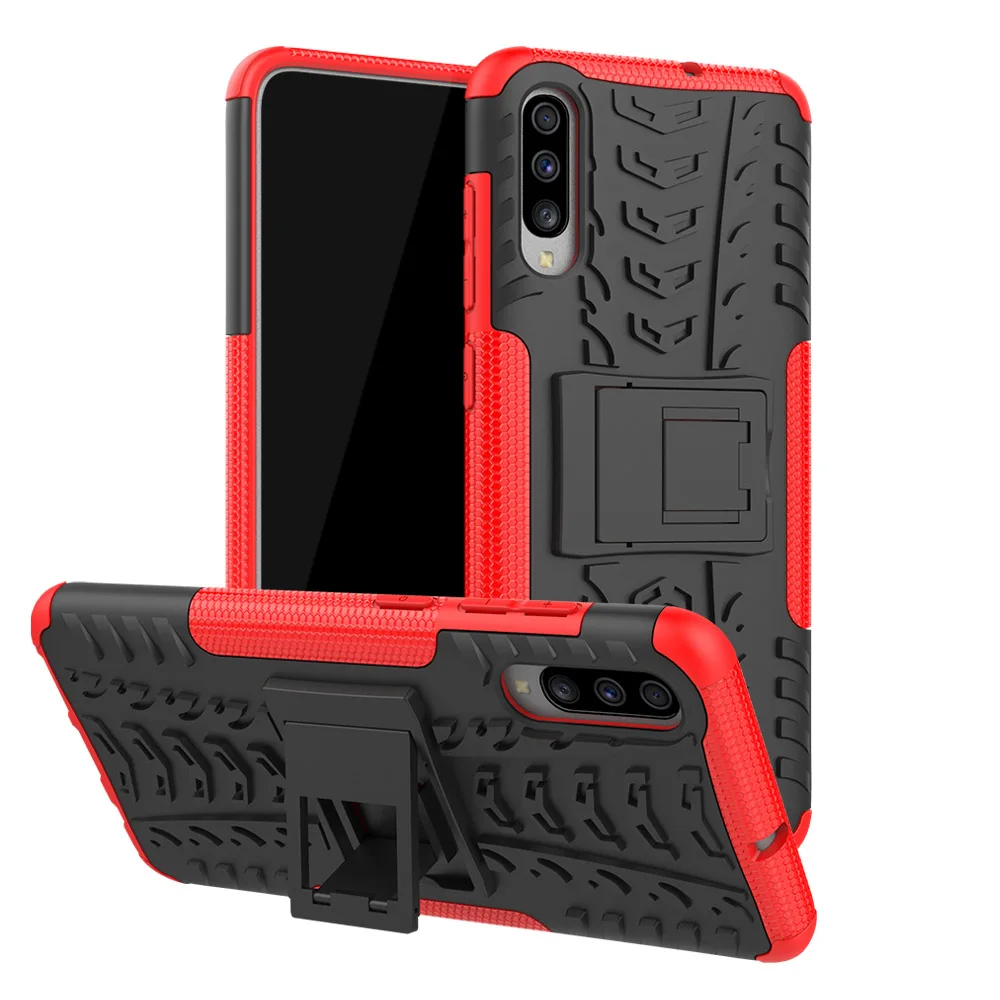 red OUDINI крутым узором чехол для телефона для samsung galaxy M10 M20 M30 A10 A20 A30 A40 A40S A50 A70 A90 Противоударная подставка чехол - Цвет: red